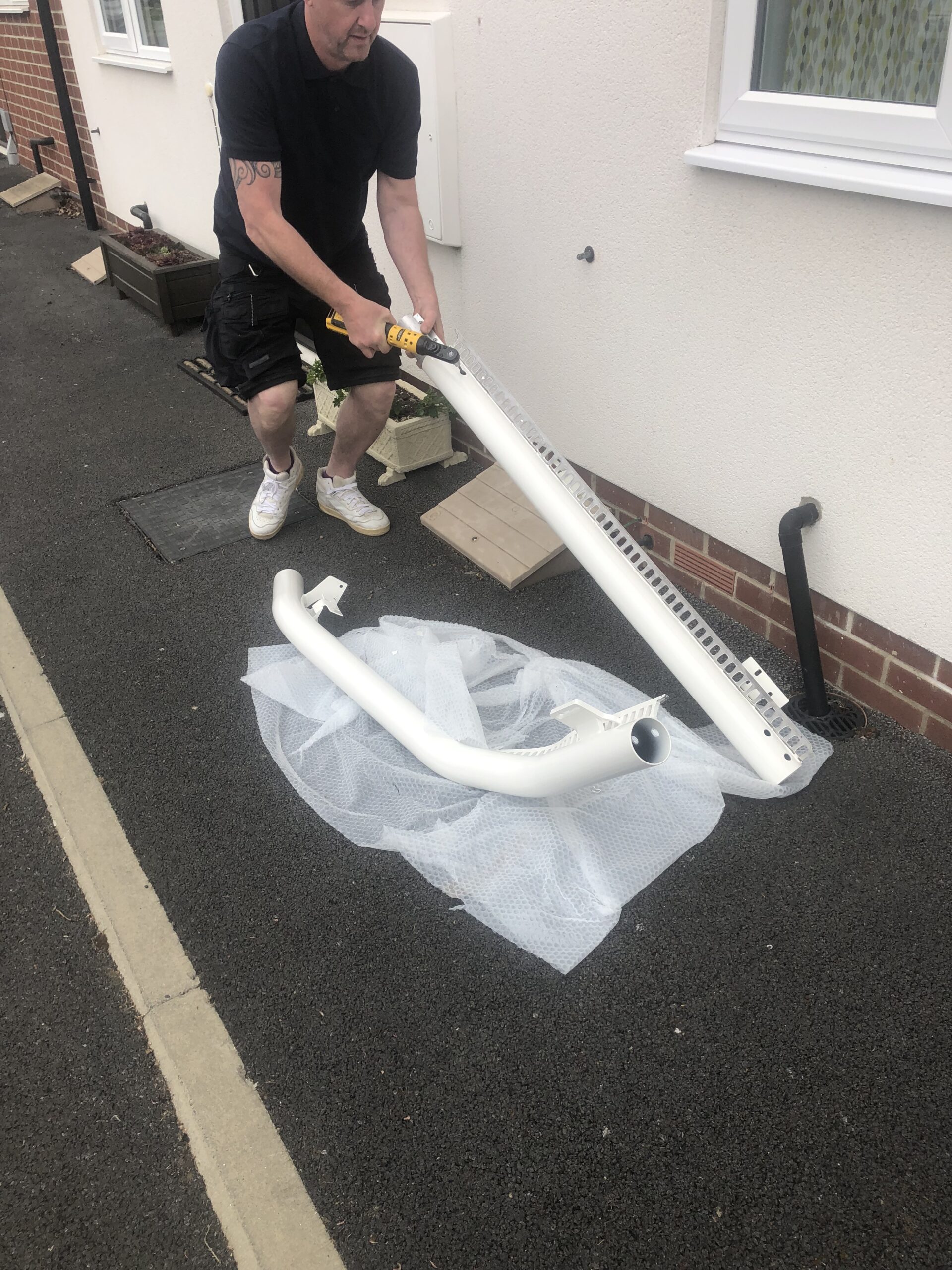 prepping the rail for a fitting