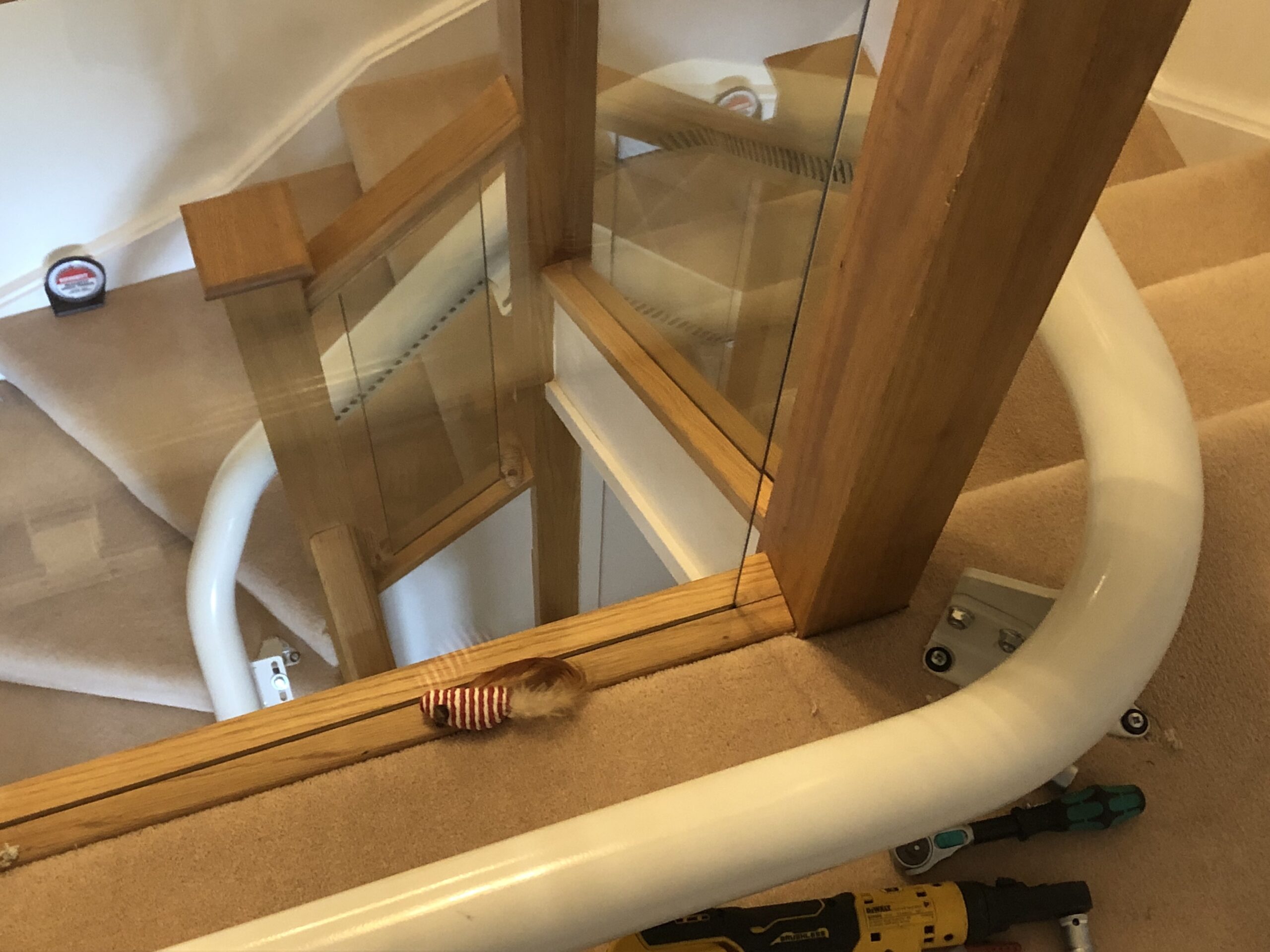stairlift installation glass balustrade