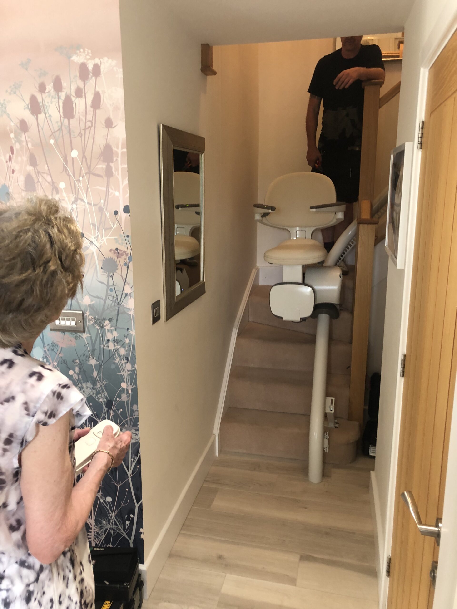 stairlift with door at base