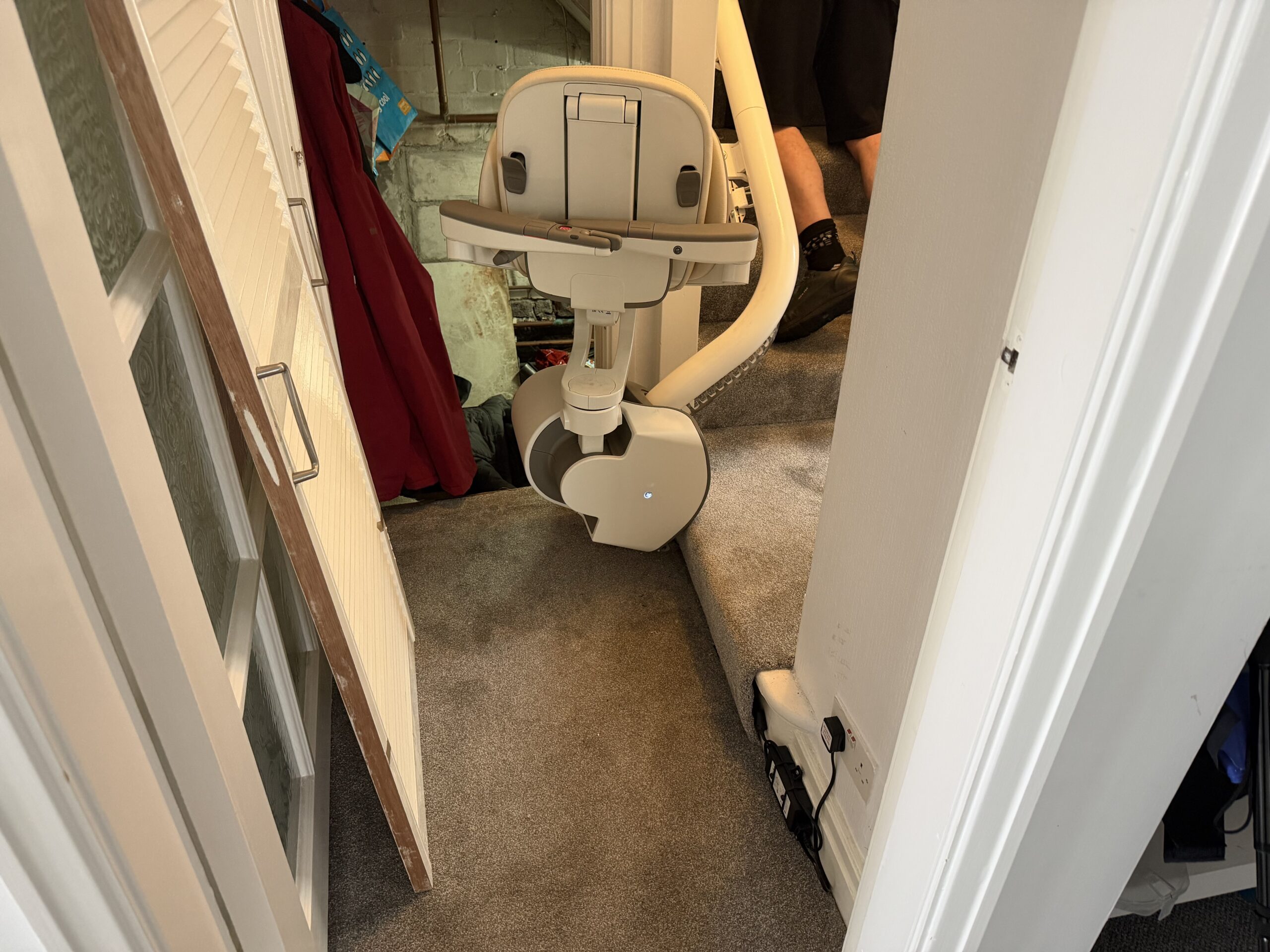 door removed for stairlift installation