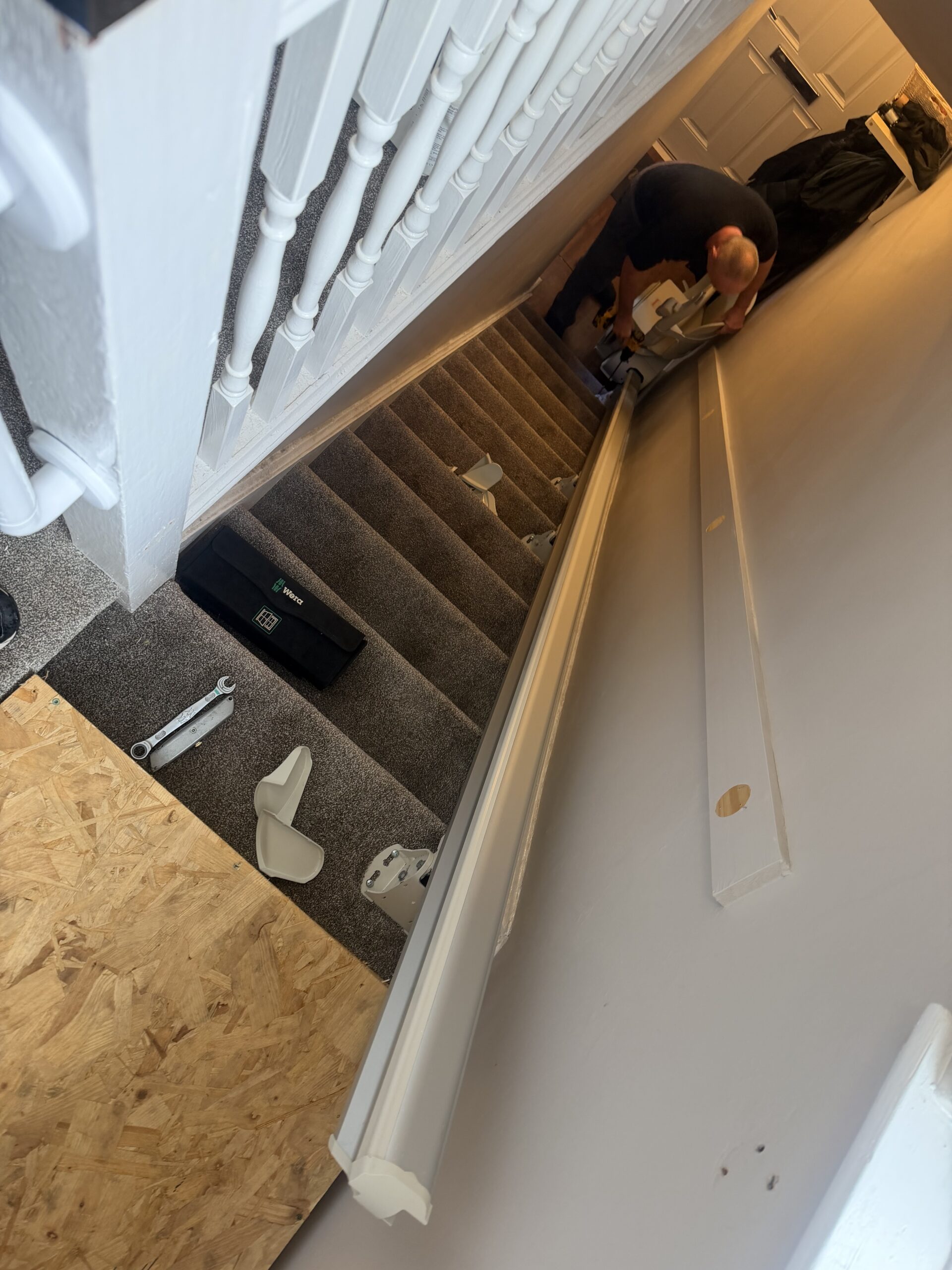 a stairlift alteration to create more knee room