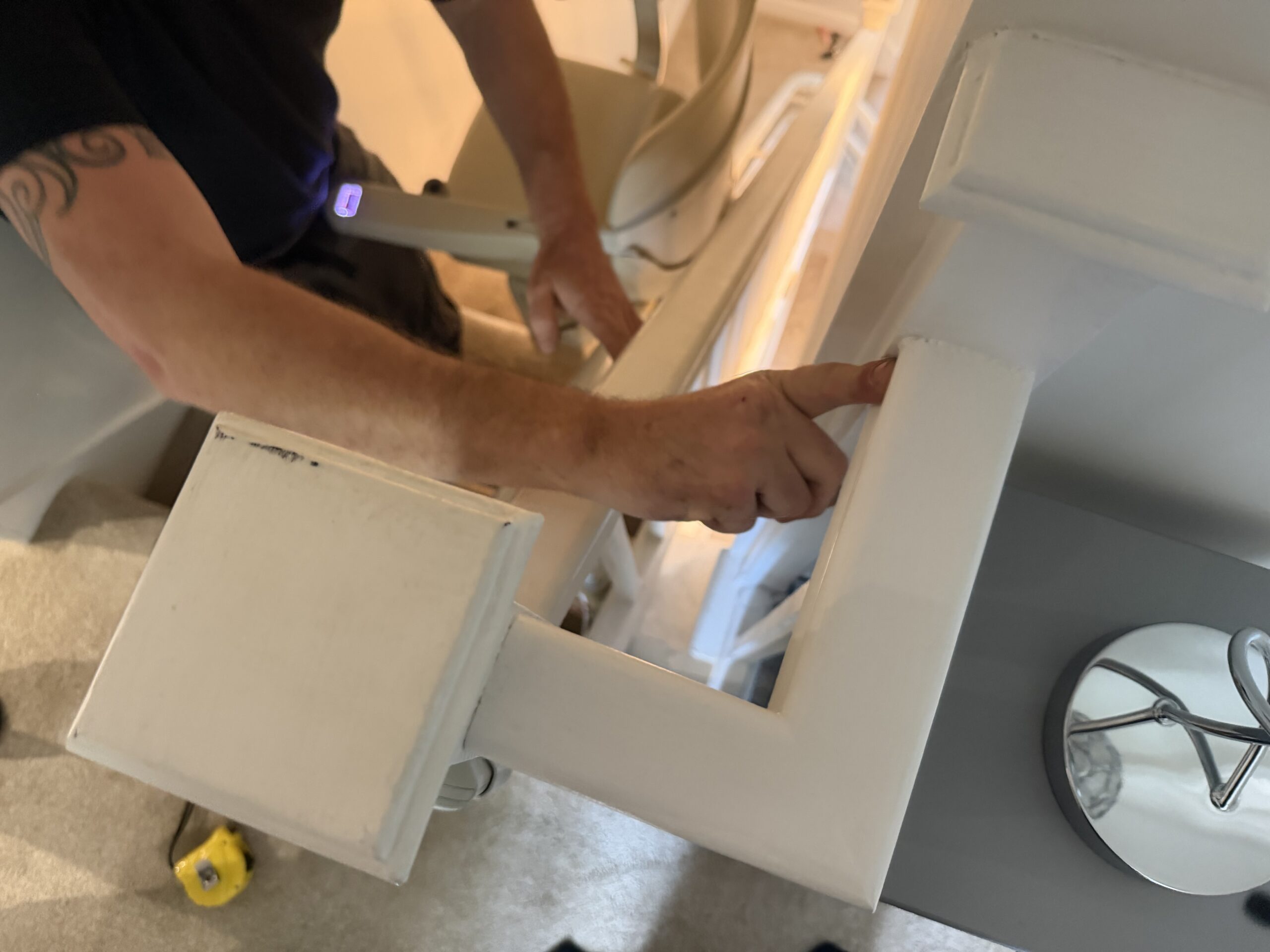 removing a newel post for a stairlift problem